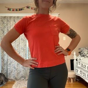 **SOLD** athleta red orange tshirt size xs